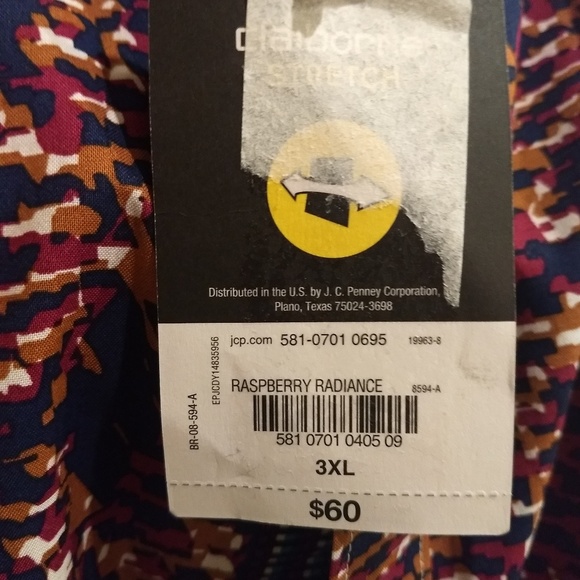 Claiborne 3X cotton blouse - Picture 3 of 5